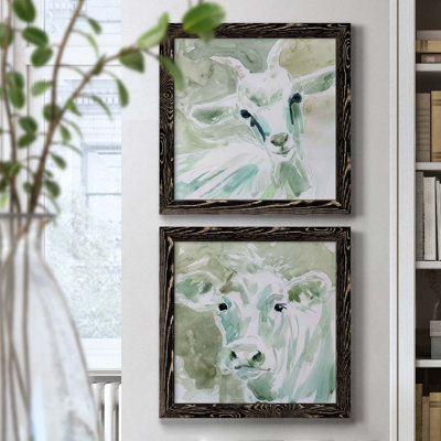 Bill E. Goat - ensemble de 2 peintures sur toile encadrées