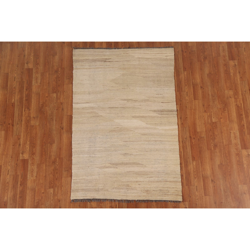 Tapis beige tissé à plat terre moderne Kilim Earth Tone 4 x 5