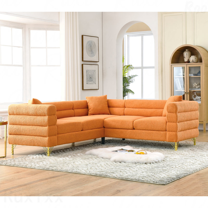 Canapé d'angle surdimensionné en L 81,5 pouces - 5 places, 3 coussins