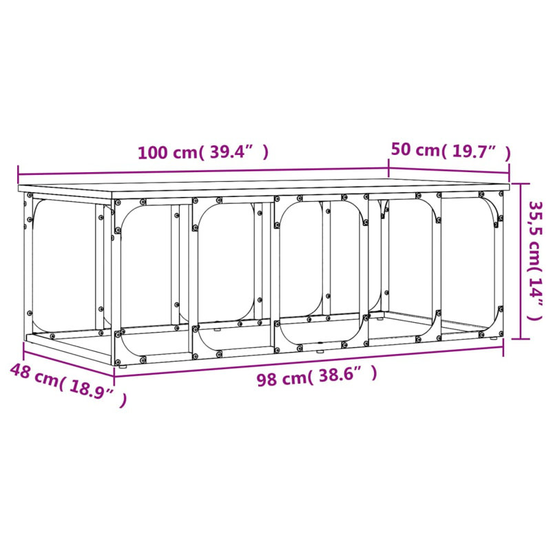 Kennerdell Frame Coffee Table, Smoked Oak