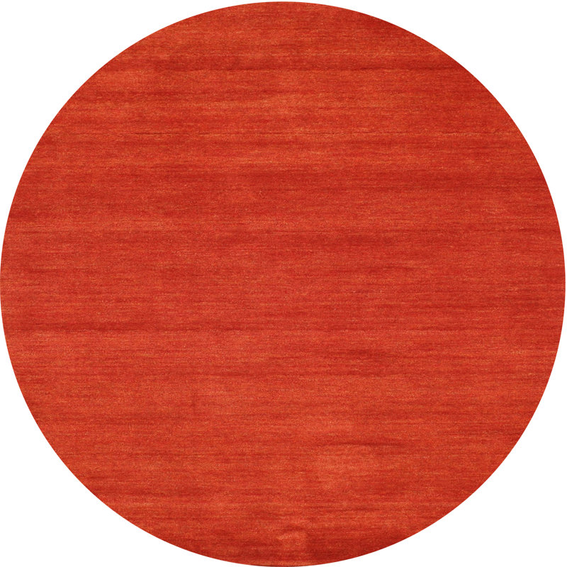 Tapis de zone rouge contemporaine, Rond 5 pi