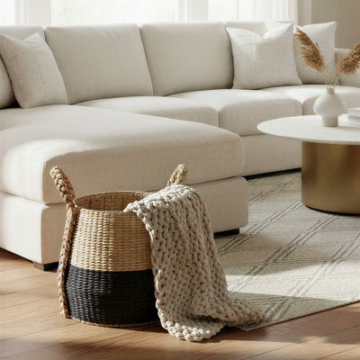 Panier en osier bicolore avec poignées Armadi