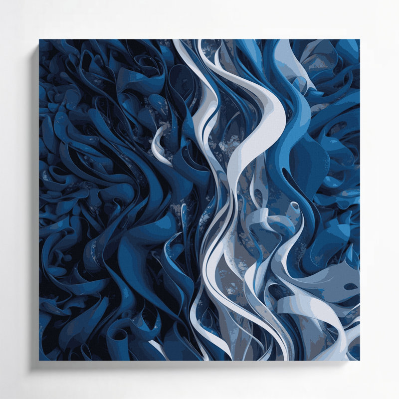 Art numérique sur toile, "Abstraction numérique" 51, H 16 po x l 16 po