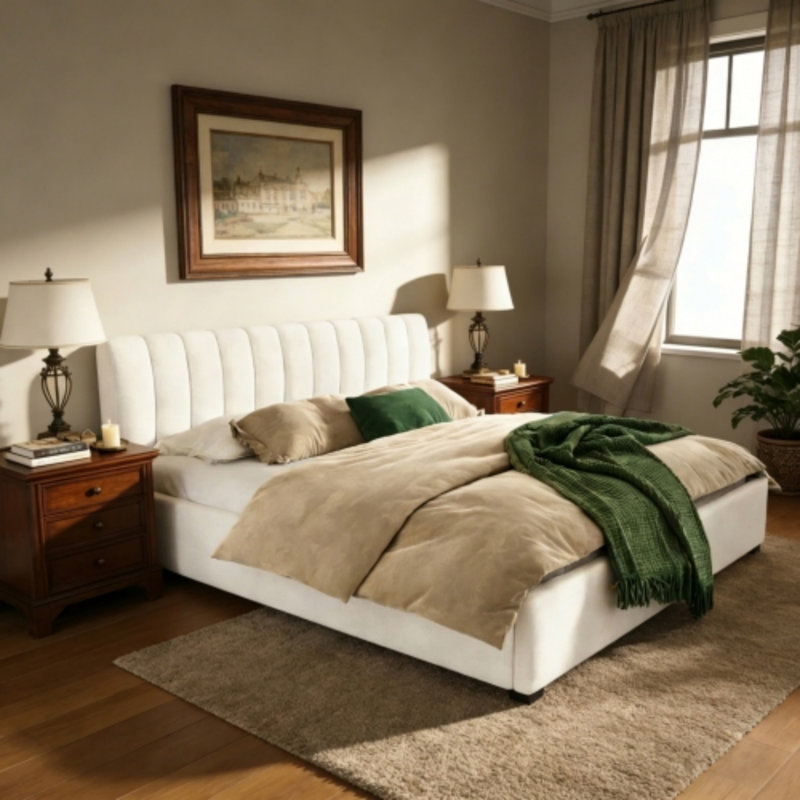 Base de lit tapissier moderne, tête de lit épaisse, pour le salon et la chambre à coucher