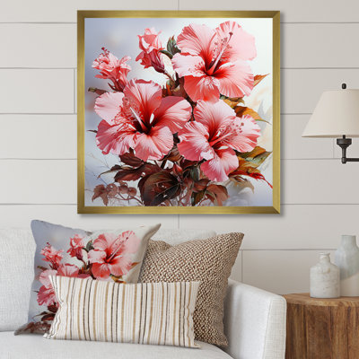«Farmhouse Pink Hibiscus Charm» sur impression sur toile