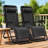Complete Set Of Black Steel Mesh Zero Gravity Recliners Angle Adjustable With Pillow And Multi‑functional Cup Holder Tray