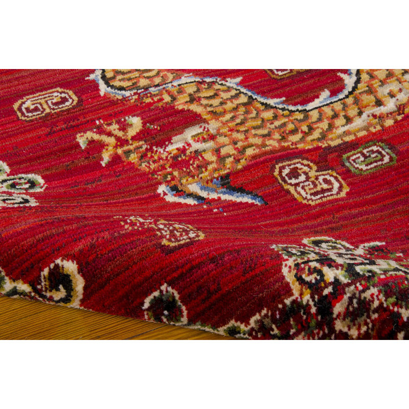 Tapis en laine oxblood Huttonsville, Rectangle 9 pi 9 po x 12 pi 8 po