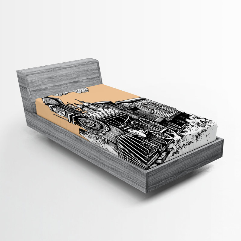 Ensemble de 2 drap-housse pour machine à vapeur Ambesonne, Twin Fitted Sheet