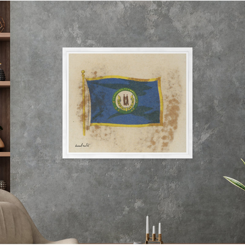 Kentucky Print, White Framed