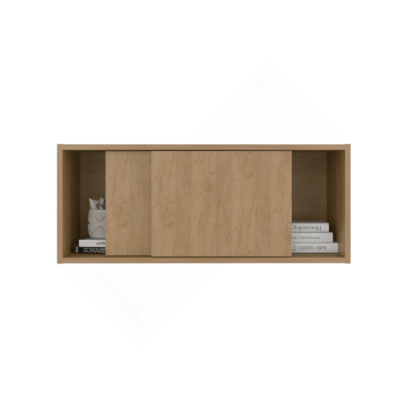 Note 32-Inch Wide Wall Storage Cabinet With Sliding Doors, Compact Wall-Mounted Storage Option For Bedroom, Office, Living Room Or Garage Organization