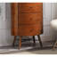 Meuble de chambre à coucher avec glissières à roulement à billes en marbre à finition noyer 1 pièce