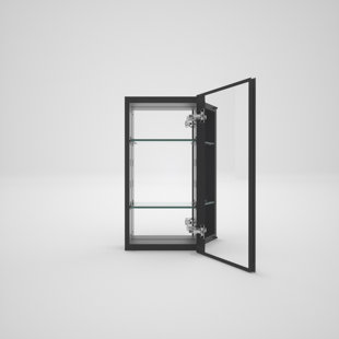 Keen Framless Recessed Or Surface-Mount Rectangular Aluminum Medicine Cabinet With Mirror