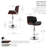 Maximo Swivel Adjustable Height Faux Leather Mid-Century Bar Stool-380897123