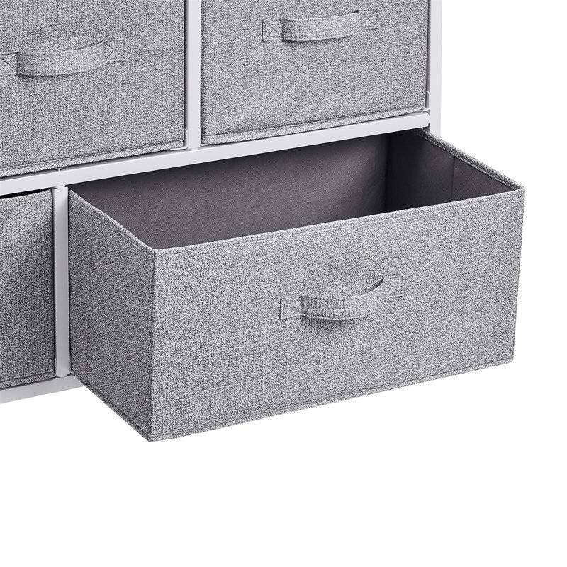 Theus Iron 102.11 cm W Chest of 5 Drawers, White/Grey
