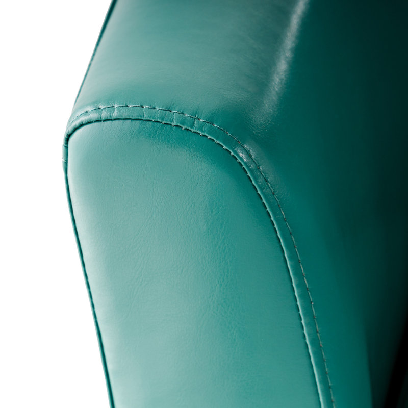 Fauteuil demi-tonneau pivotant en similicuir, Turquoise