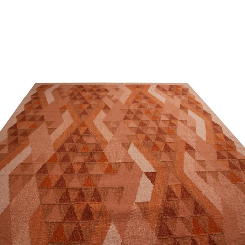 Rug & Kilim’S Scandinavian Inspired Orange And Brown Wool Rug, Rectangle 12' x 15'