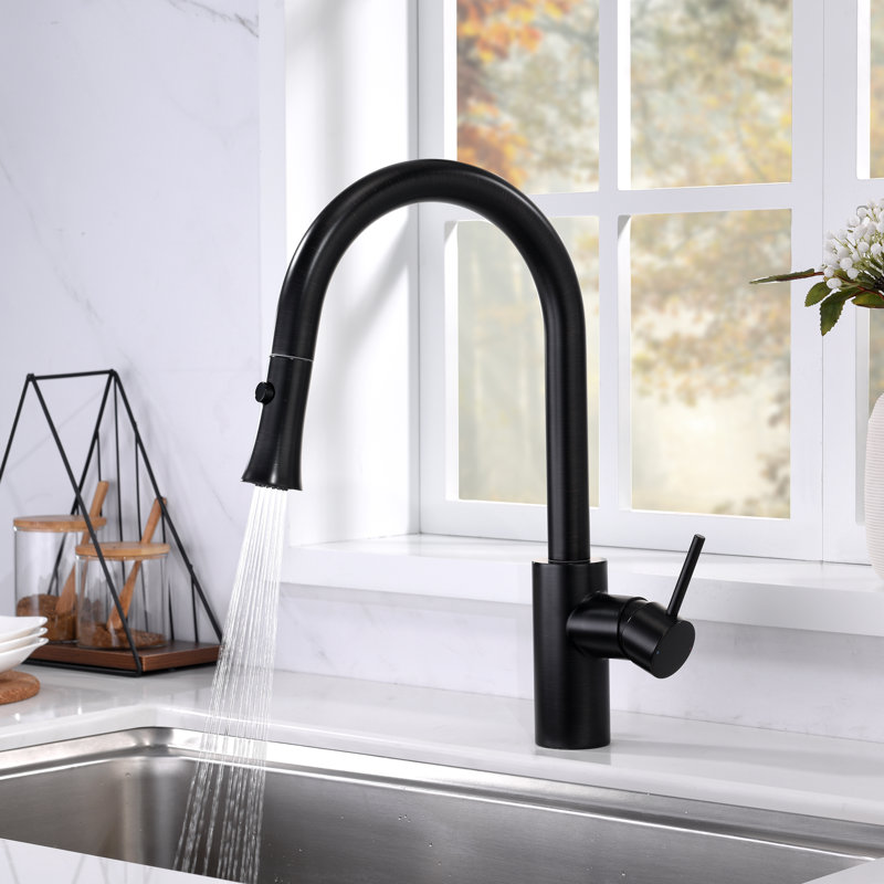 Pull Down Single Handle Kitchen Faucet, Oil Rubbed Bronze