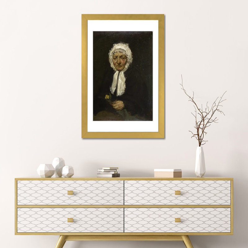 La Mère Gérard - reproduction d'art murale, 24 po x 16 po, Papier encadré, Doré