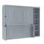 Grand lit gris avec bureau intégré et tablette de rangement pour livres, matériaux en pin massif, conception spacieuse, amplement d'espace, pliable-1827640632-1827640635