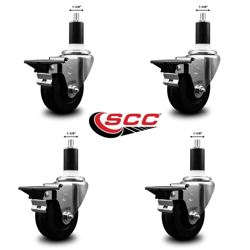 Ensemble de roulettes extensibles pivotantes avec frein Phenolique SCC PLB 3-1 / 2 po x 1-3 / 8 po