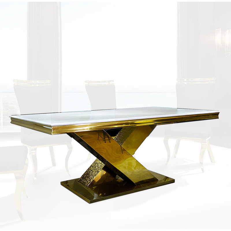 Table de salle à manger Ludgera, Doré