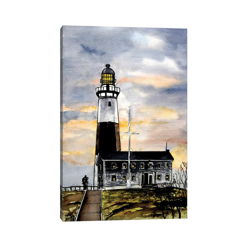 Montauk Point Lighthouse 1 Piece Wrapped Canvas Wall Art, 30.48 cm H x 45.72 cm W