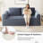 Boneless Cloud Compression Convertible Floor Sofa Bed, High-Density Sponge & Corduroy Fabric Futon Loveseat-1290771573-1288334705