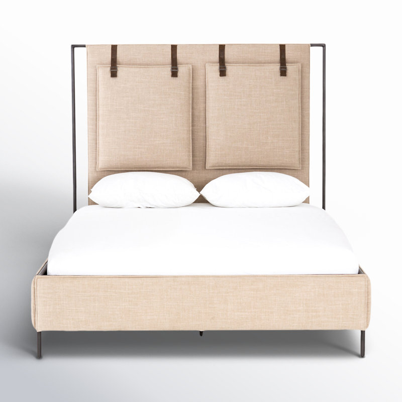 Leigh Upholstered Bed, Palm Ecru, Queen