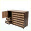 Buffet/meuble de rangement bicolore en bois de 55 pouces, avec découpe en étoile, tiroirs et étagères réglables, idéal pour le salon, la salle à manger et l'entrée.