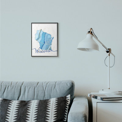 «Wisconsin Agate Blue US State Design», impression sur toile
