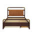 Grand lit plateforme en bois offrant des options de rangement, comprenant 2 tiroirs spacieux et un lit gigogne-1102152899