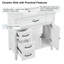 Meuble-lavabo blanc 36 po avec lavabo en céramique et tiroirs de rangement 36 po | Idée cadeau