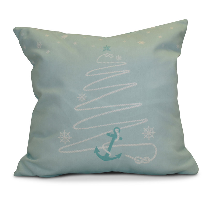 Housse de coussin d'extérieur carré Coastal Christmas, 20 po x 20 po