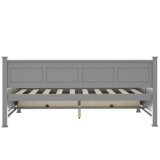 Twin Size Daybed With 2 Large Drawers, X-Shaped Frame, Modern And Rustic Casual Style Daybed, Gray