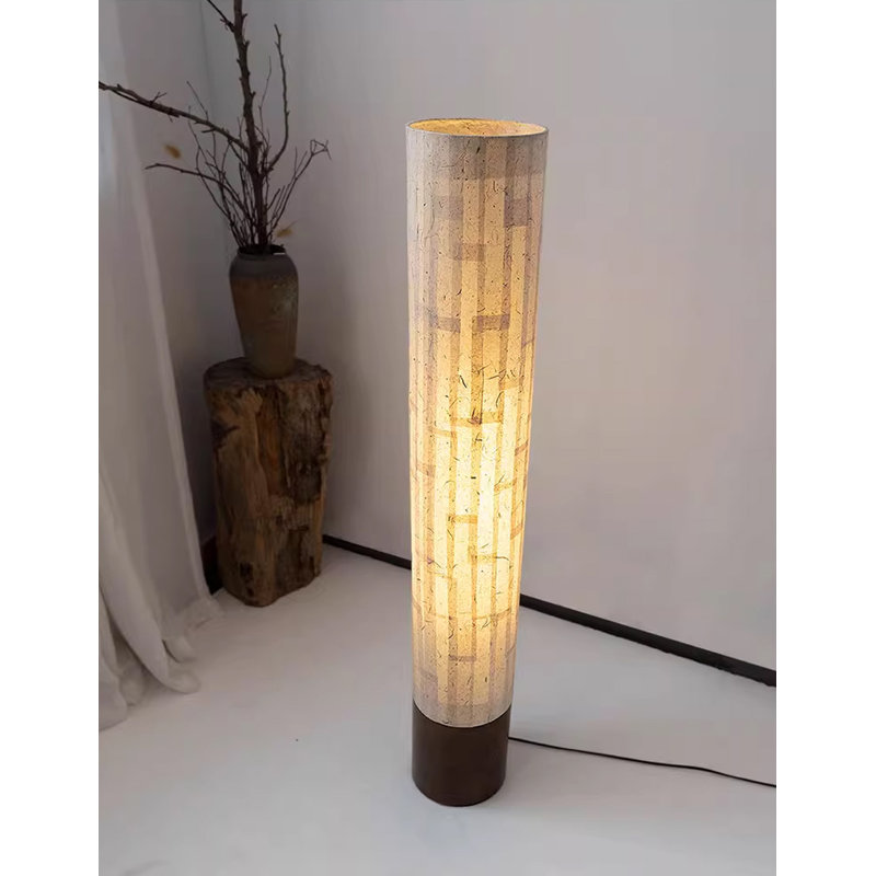 Tall Cylinder Textured Shade Floor Light Fixture