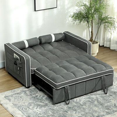 Seila 2 Seater Linen Sofa Bed