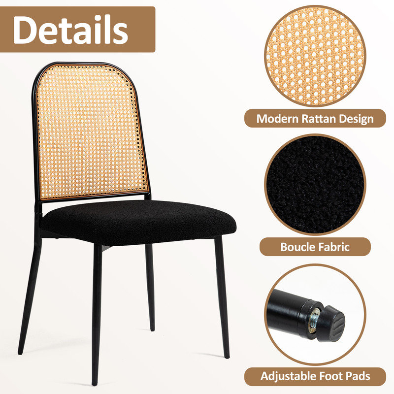 Chaise d'appoint Austreberto, Noir