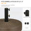 Porte-parapluies rond remplissable, 20 po de diamètre x H 14,25 po, PEHD et acier, 1 pièce, base remplissable, brun, 64 lb Capacité de sable pour les poteaux de 1,5 po / 2 po