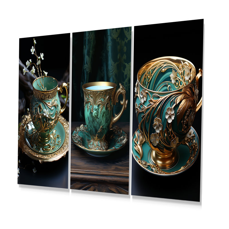 Geocron - Ensemble d'art mural en verre 3 pièces, H 28 po x l 36 po
