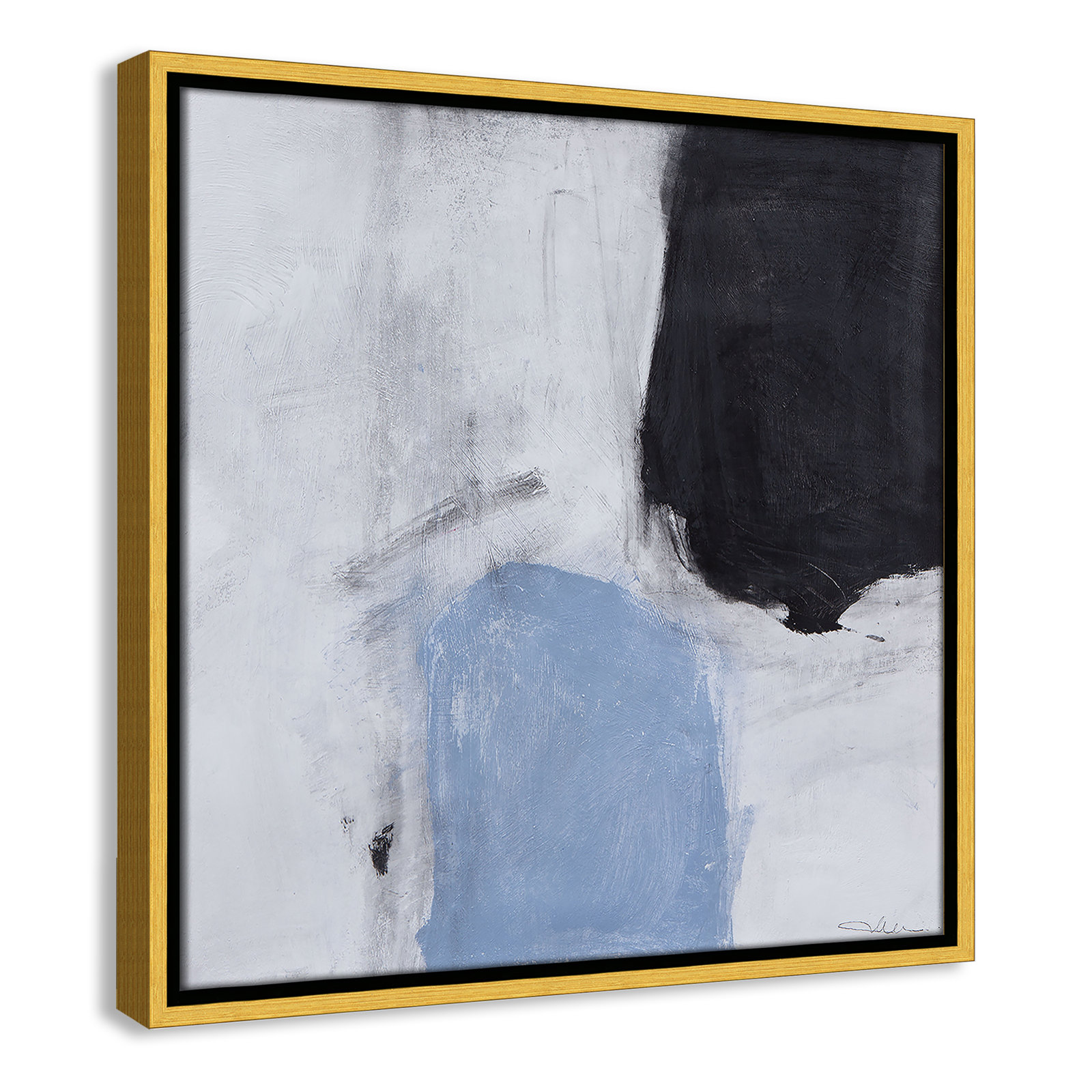 From Powder Blue to Onyx Print, Gold, 17.5" H x 17.5" W