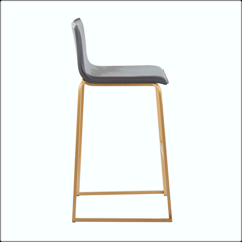 Tabouret de bar contemporain en acier doré - ensemble de 2, Gris