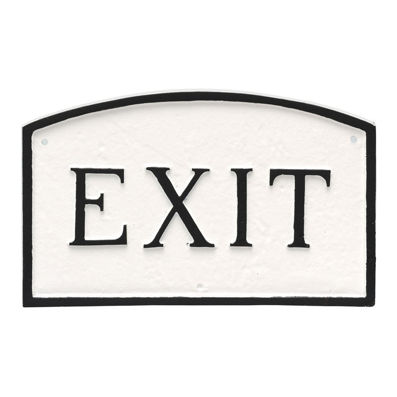 Weather Resistant Metal Garden Plaque, White/Black