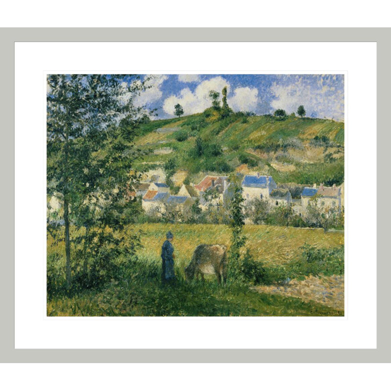 «Landscape at Chaponval» par Camille Pissarro, impression giclée sur cadre, 23.5" H x 27.35" W