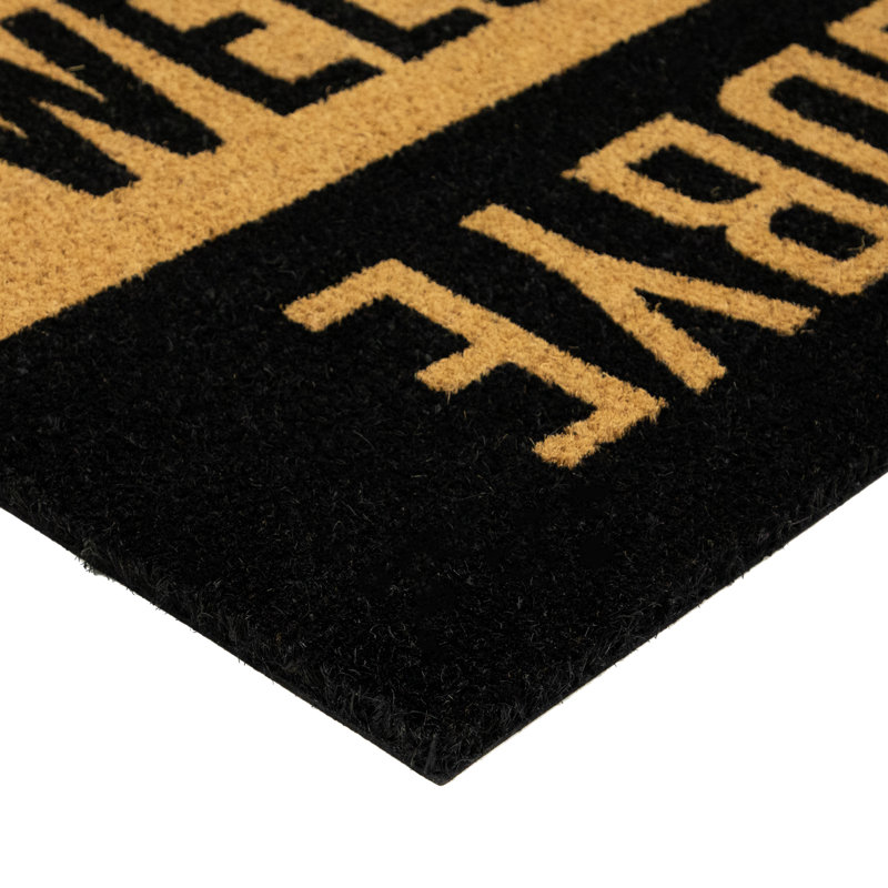 Tapis de porte antidérapant Welcome Goodbye 30 po x 18 po