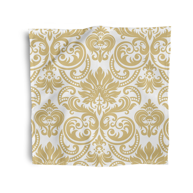 Chateng Polyester Floral Square Napkin, Gold