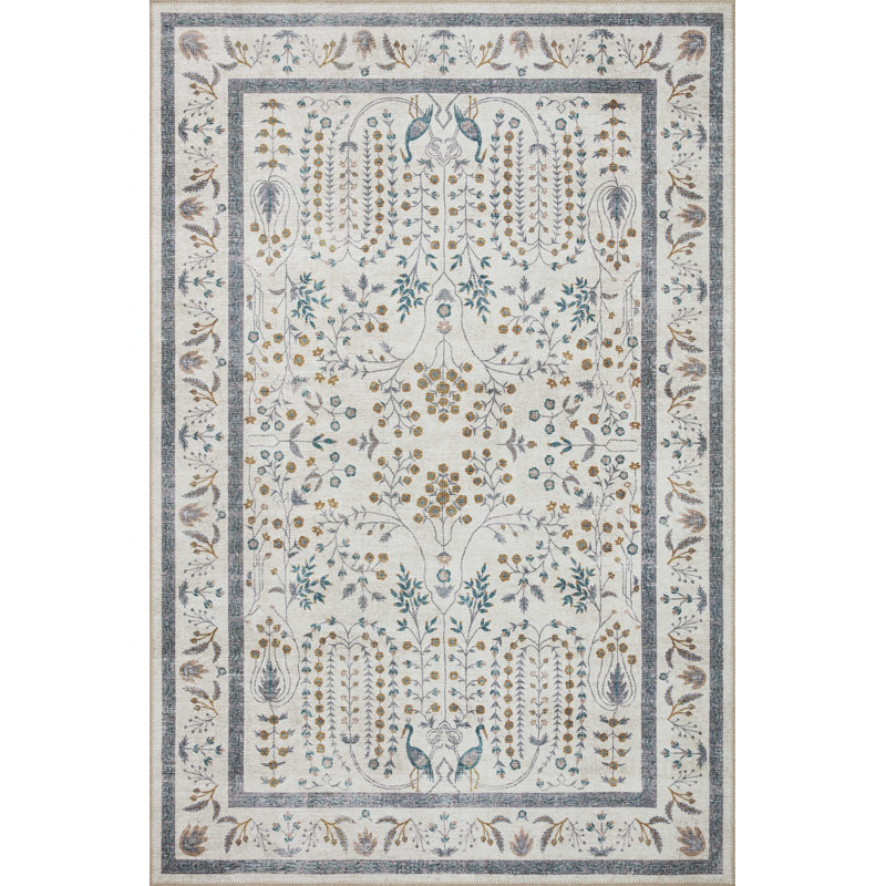 Wisteria Cream 8'4" x 11'6" Flat Woven Wool Synthetic Area Rug