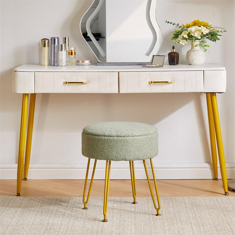 Ahilan Metal Accent Stool, Olive Green