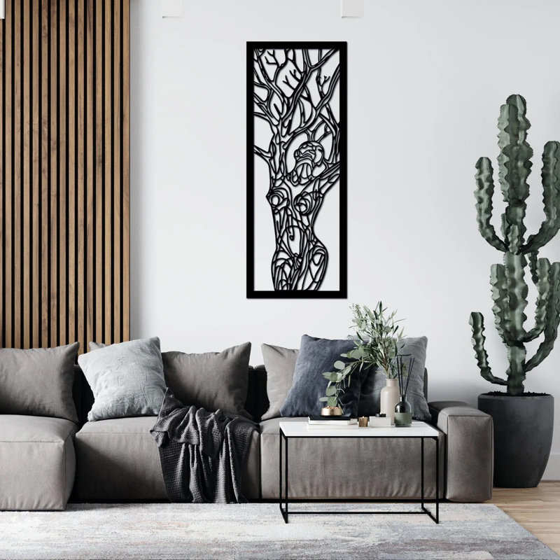 Handmade Traditional Plants & Flowers Wall Decor on Metal, 61cm H x 150cm W x 2cm D