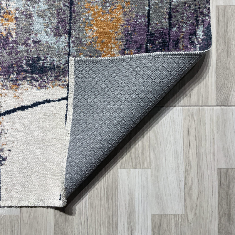 Tapis Behéshta avec envers antidérapant, Tapis de couloir 3 pi 4 po x 9 pi 11 po