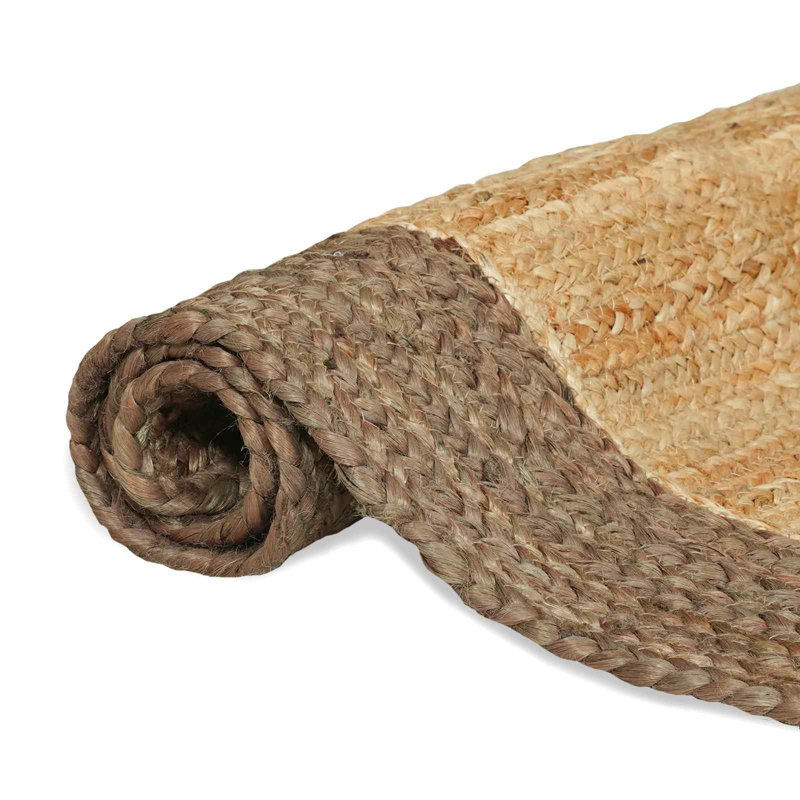 Hand Braided Area Rug, Rectangle 160cm x 230cm, Natural/Grey